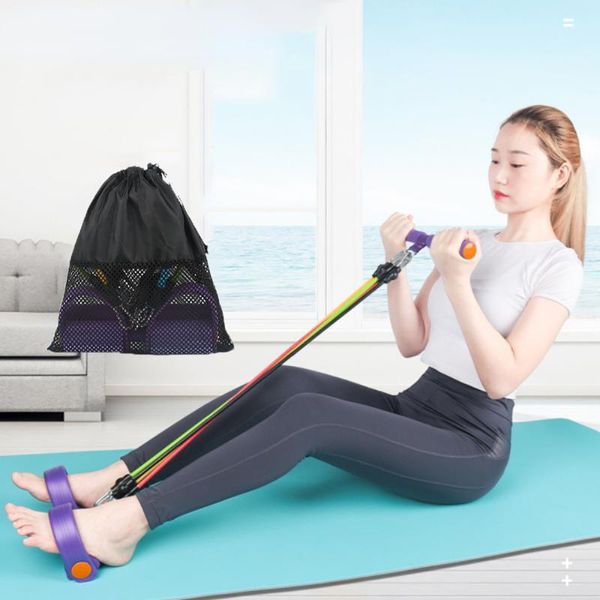 

resistance bands multifunction fitness pedal exerciser sit-up exercise band elastic pull rope equipment tummy bodybuilding tension antibreak