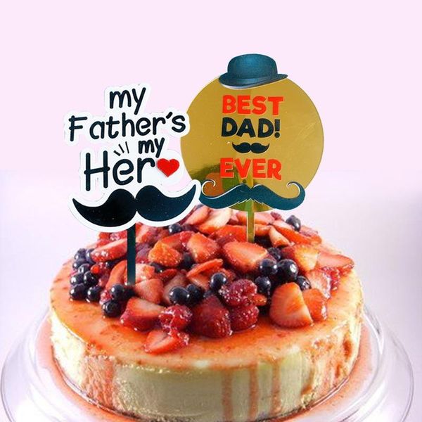 

other festive & party supplies super dad acrylic cake er gold father birthday for father's day daddy decorations