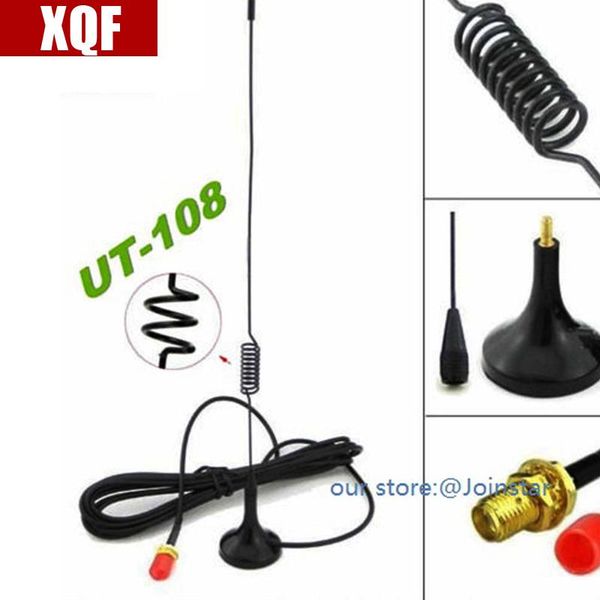 

walkie talkie xqf 10pcs na dual band ut-108 sma female mobile antenna for baofeng uv-5r 888s two way radio vhf uhf
