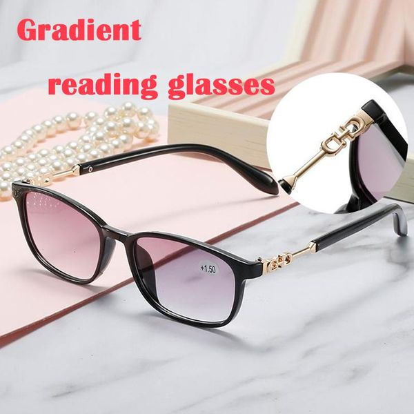 

sunglasses fashion luxury reading glasses women ultralight hd gradient lens magnifying reader for square rim unbreakable wholesale, White;black
