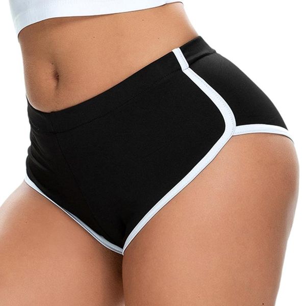 

women's yoga shorts summer mid-rise elastic waistband white edge booty sports gym workout fitness dolphin outfits, White;red