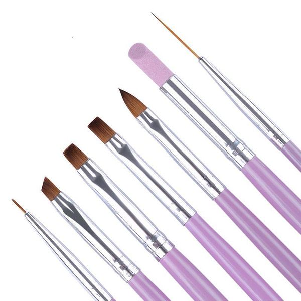 

set 7 tools nail brush powder purple white holder potherapy pull pen