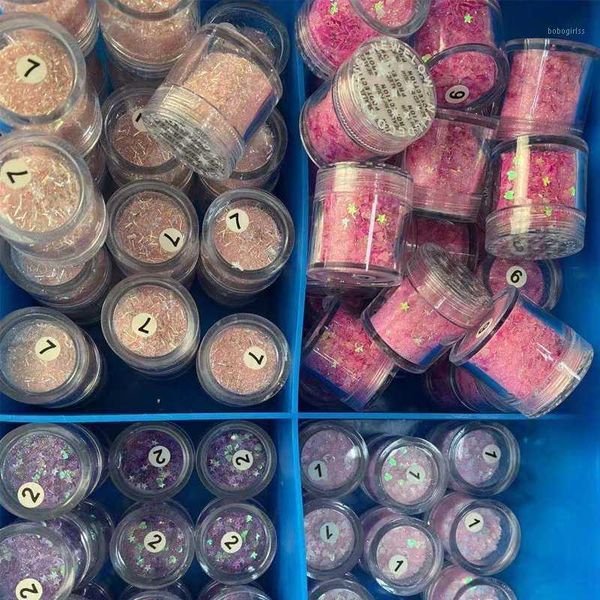 

1jar 10g nail glitter sequins paillette chameleon holographic love heart/star design flakies laser mix md11, Silver;gold