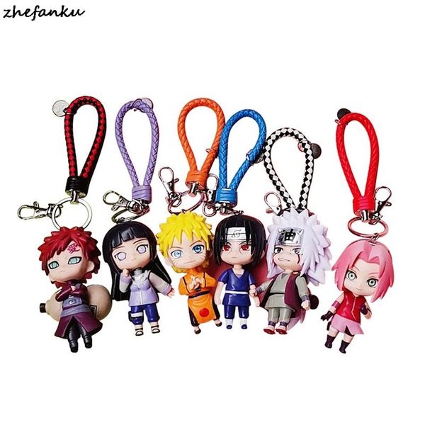

keychains 6pcs/set acrylic key chain kakashi gaara sasuke akatsuki members keychain itachi pendants keyring cosplay gift, Silver