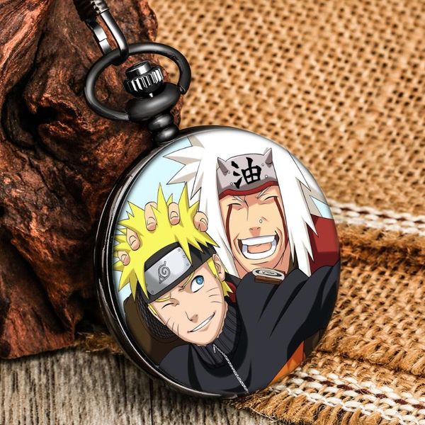 

pocket watches round durable 30cm chain anime lover's alloy case watch men women pendant necklace quartz gift relogios p4453c, Slivery;golden