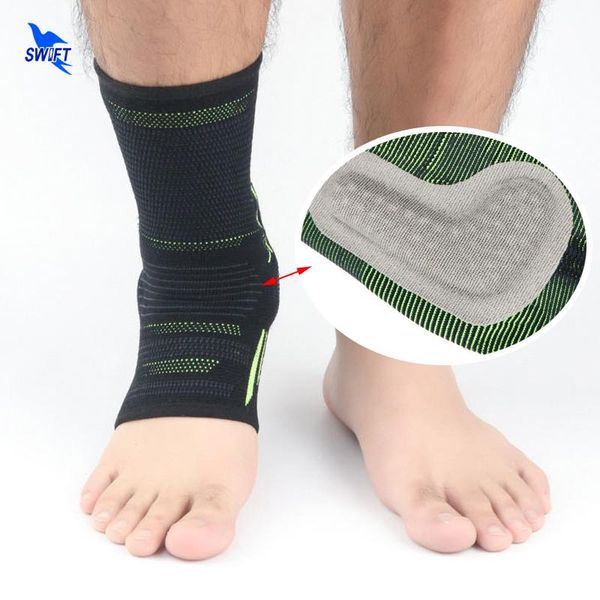 

anti strike ankle brace with silicone pad compression support sleeve elastic recovery joint pain sports foot socks, Blue;black
