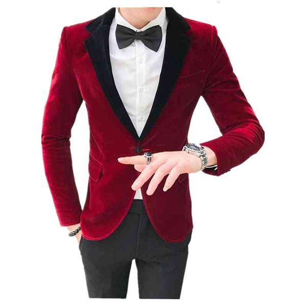 

men's suits & blazers 2021 make of the from a button men at prom discotheque red suit wedding jacket singer, White;black