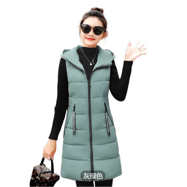 

autumn and winter women's vest slim mid-length waistcoat large size sleeveless jacket, Black;white