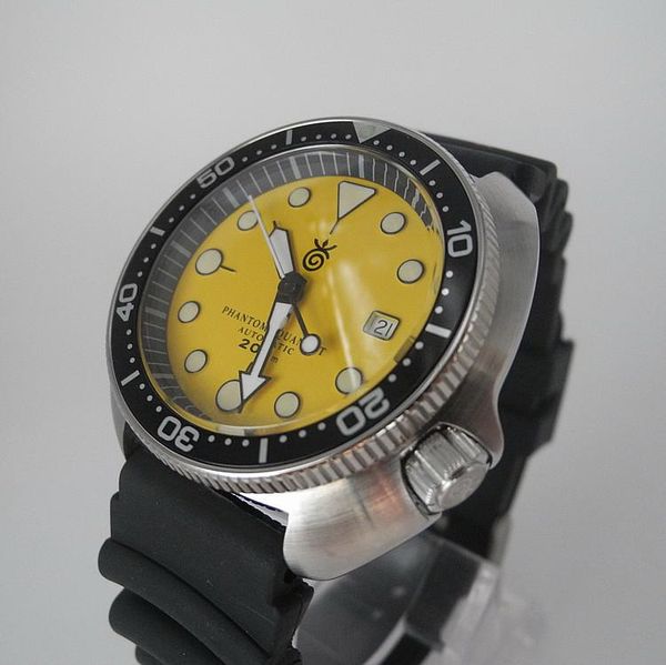 

wristwatches diver watch 200m retro water ghost classic abalone diving st2130 automatic mechanical movement for men skx007mod, Slivery;brown