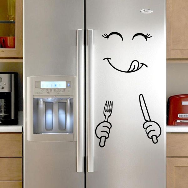 

fridge magnets cartoon sunglasses smile refrigerator sticker wall toilet home decor for room decoration