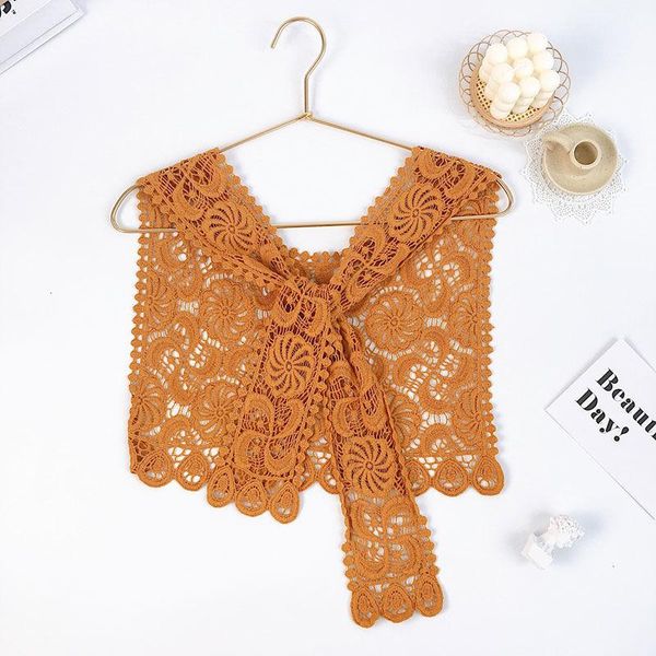 

hats, scarves & gloves sets caramel uk lace hollowed shawl women shoulders cape vest fake collar capes knotted scarf girl neck guard poncho, Blue;gray