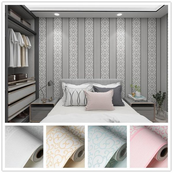 

wallpapers non woven flocking wallpaper 3d european style self adhesive home decoration stickers living room bedroom wall decor