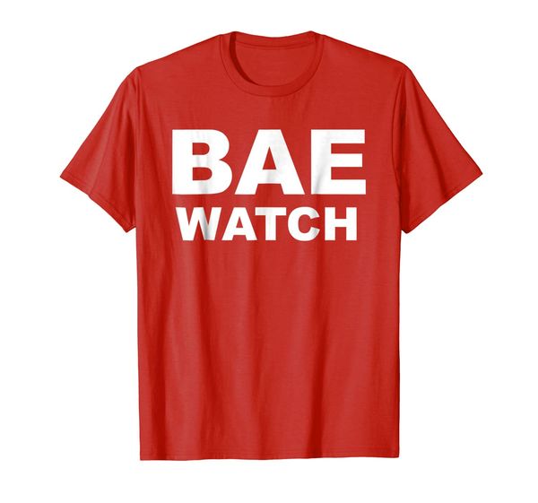 

bae watch lifeguard t shirt white on red, White;black