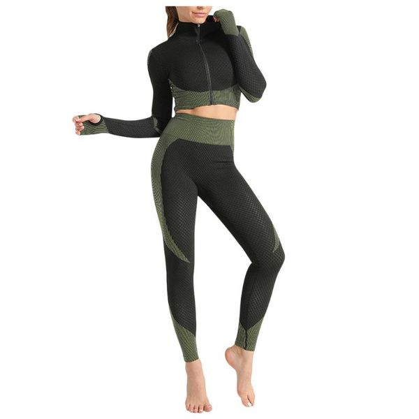 

yoga outfit set women fitness gym clothing women's weave seamless suit comfortable sports color exercise 2021 #33