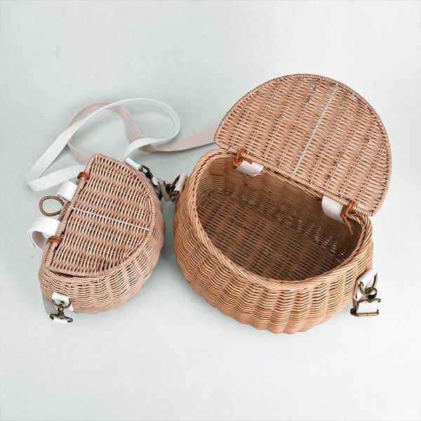 

backpack style small big back basket children bicycle handmade tattan bag 2021 kid's mini teen girls backpacks