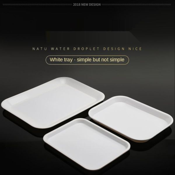 

dishes & plates melamine tray white plastic plate imitation porcelain guest room rectangle side bread cake snack
