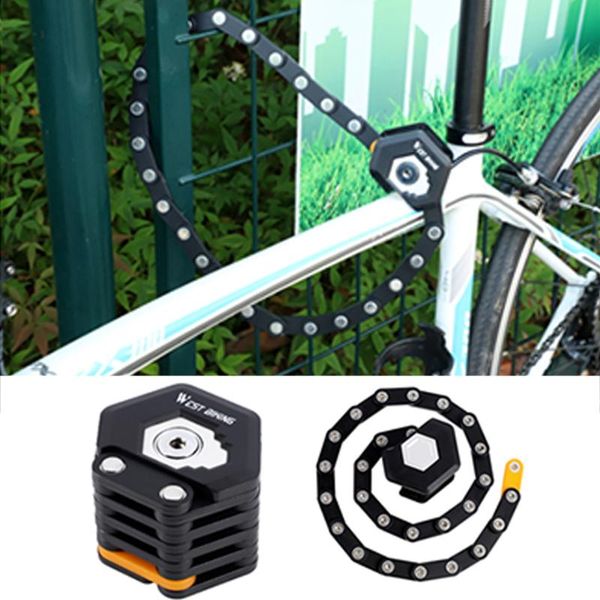 

bike locks west biking foldable lock mtb road bicycle hamburg anti-theft scooter electric folding e-bike chain