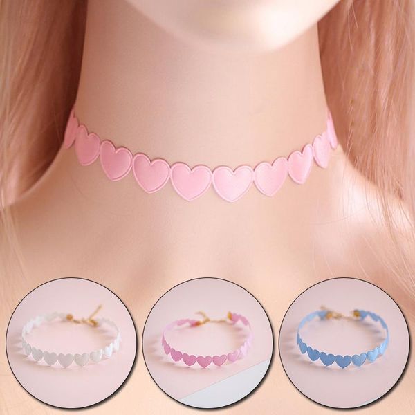 

chokers 1pc women necklace heart shape ladies collar jewelry gift party dress up fashion cute short chain accessories, Golden;silver