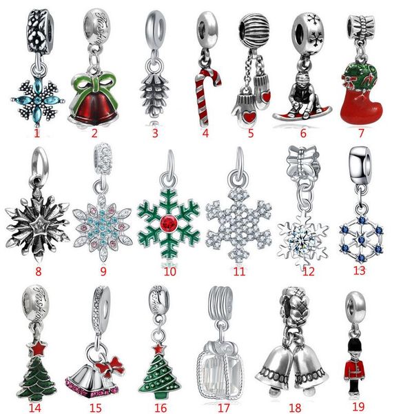 Legierung Charms Weihnachten Schneemann Tage Schädel lose Perlen passen Original Charm Armband Halskette DIY Schmuck