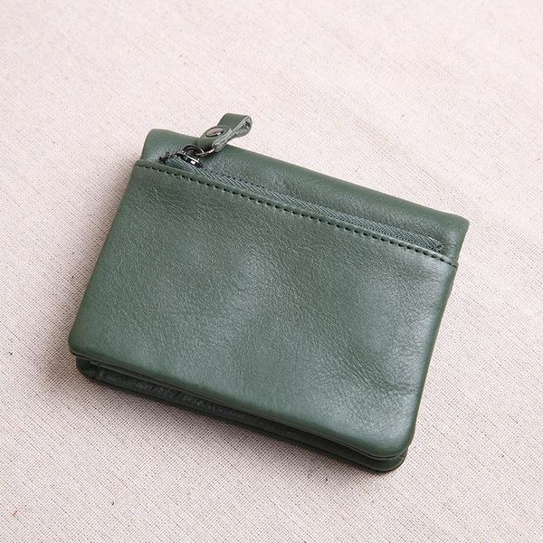 

wallets 2021 retro simple thin small wallet first layer leather buckle, Red;black