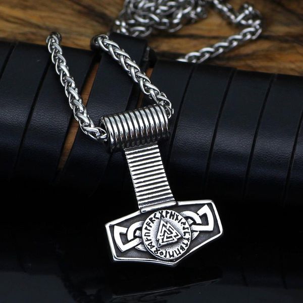 

chains men viking mjolnir necklace nordic stainless steel jewelry for, Silver