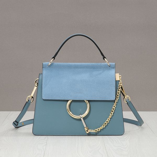 

75% off luxury handbag 2021 new chain ring faye small square fashion one shoulder straddle women's cow leather frosted bag 74yq