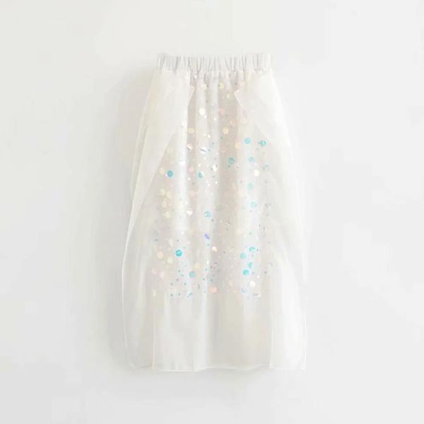 

skirts color sequins elastic waist women side slit midi skirt 2021 fashion casual lady loose a-line p1602, Black