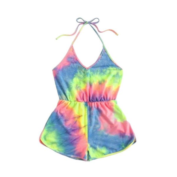 

women's jumpsuits & rompers jaycosin fashion women casual strappy set wild stylish sleeveless attractive comfortable tie-dye cami belt, Black;white