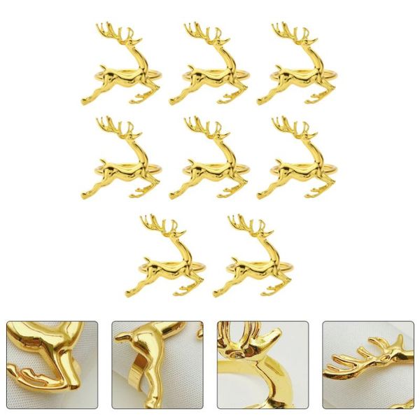 

napkin rings 8pcs metal deer christmas holidays party holders decoration