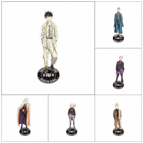 

keychains 2021 anime tokyo revengers character figure stand model cosplay manjiro ken takemichi hinata acrylic props gift, Silver