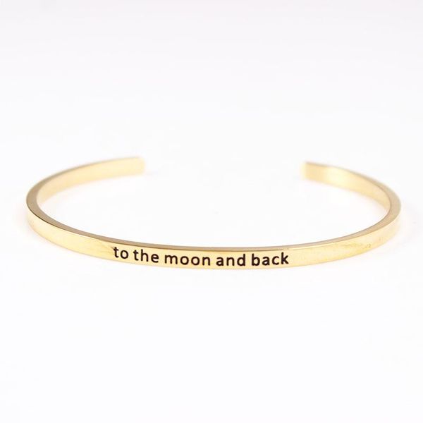 

bangle fanshion stainless steel engraved positive inspirational quote hand stamped cuff mantra bracelets for men women, Black