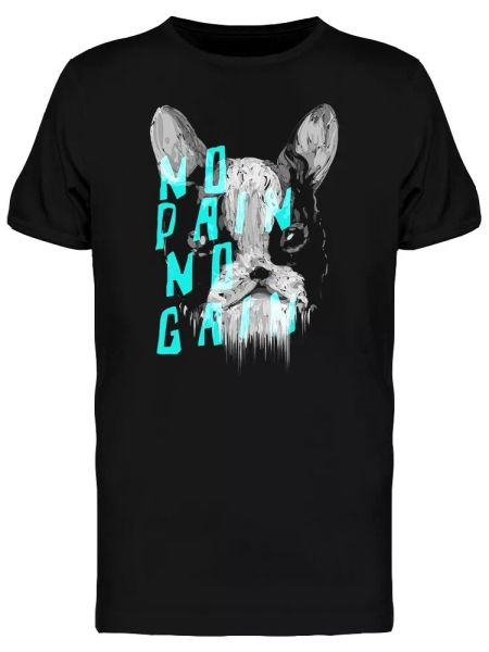 

frenchie gains graphic men's tee -image by shutterstock, White;black