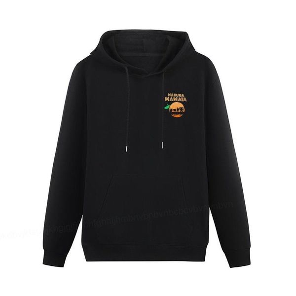 

men's hoodies & sweatshirts hakuna mamata anime art velvet funny cotton long sleeve tee clothing streetwear pull, Black