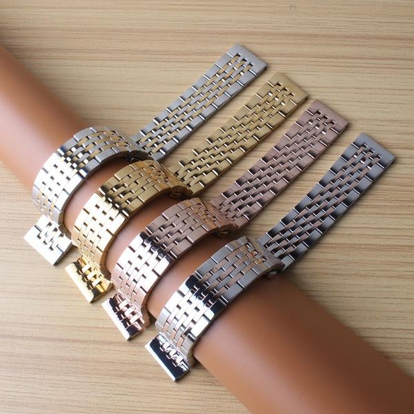 

watch bands 18mm 19mm 20mm 21mm watchband mens women stainless steel band silver gold rosegold bracelet strap replace, Black;brown
