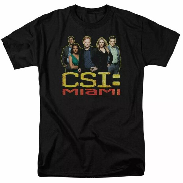 

csi miami the cast in black t shirt mens licensed classic merchandise black, White;black
