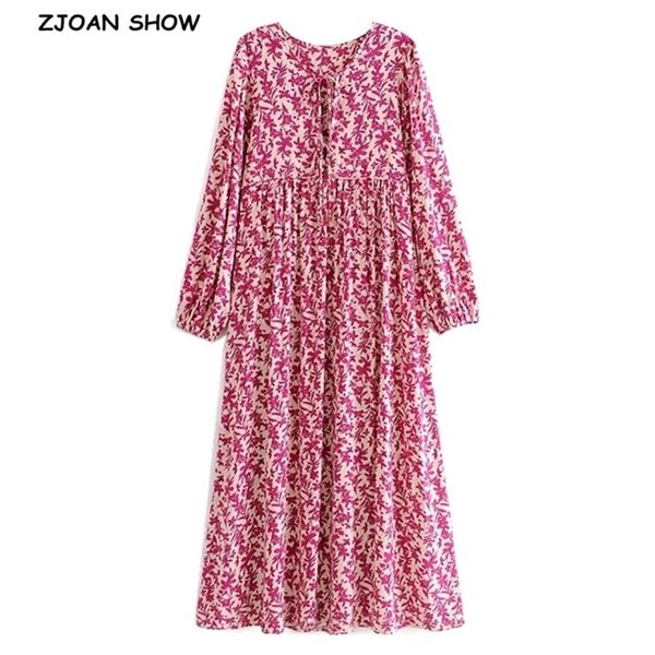 

boho pink tassel lacing up v neck location flower print long dress hippie woman strappy sleeve holiday dresses beach 210429, Black;gray