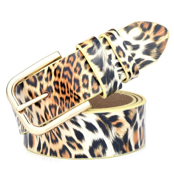 

belts leopard women fashion design lady winter cowskin waist straps good quality golden buckle vintage luxury, Black;brown