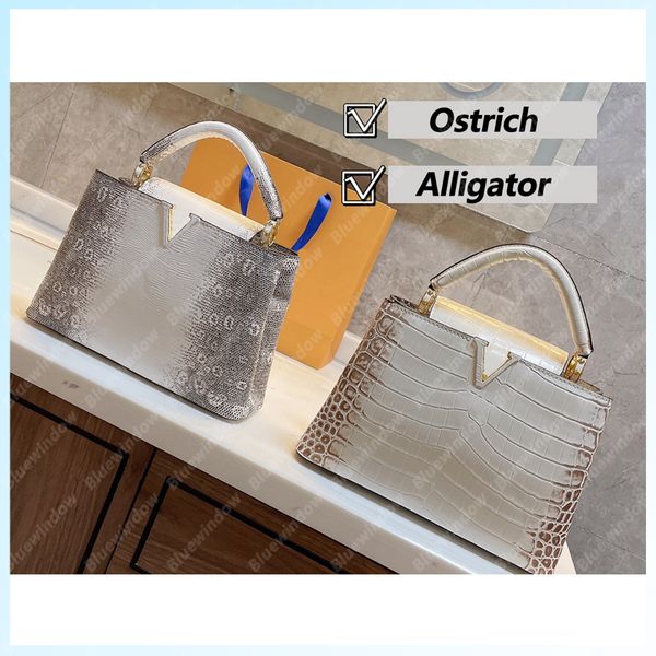 

women designer handbag alligator ostrich capucines bb shoulder bag designers crossbody bags tote backpack purses womens handbags b2107232l