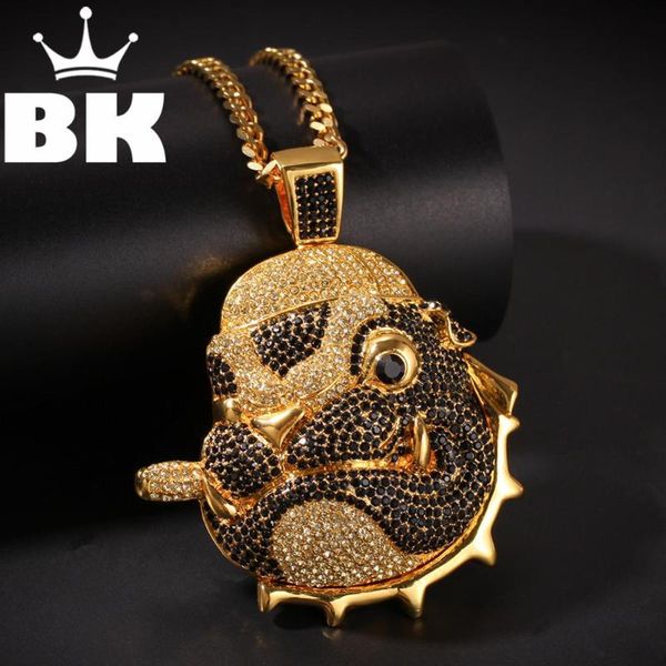 

pendant necklaces the bling king custom a sanddog with pipe in its mouth necklace hip hop full iced out cubic zirconia gold sliver cz stone, Silver