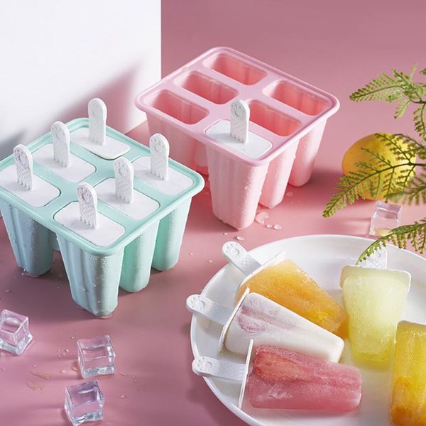 

storage bottles & jars 6 hole silicone ice cream mould cube tray popsicle barrelreusable molds sets diy tool with stick