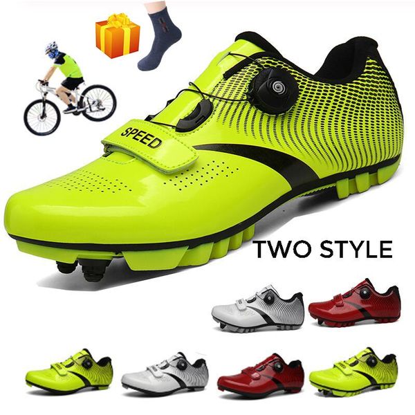 

outdoor sports road bicycle sneakers men sapatilha ciclismo mountain footwear professional oself-locking flat mtb biking shoes cycling, Black