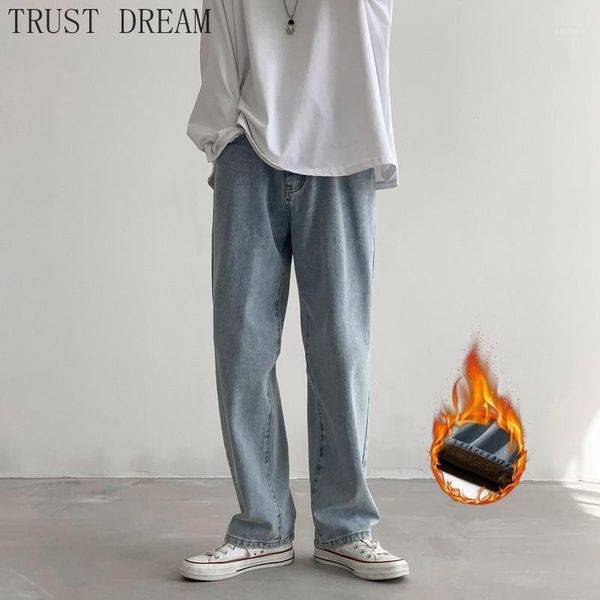 

men's jeans men warm straight, Blue