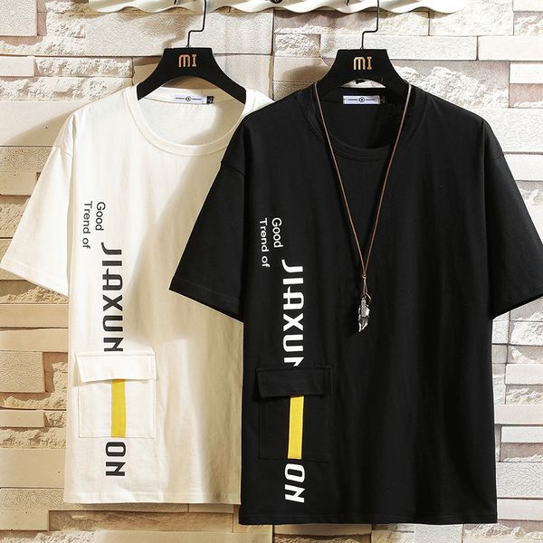 

tee 5xl short sleeve male shirt hip hop cotton men most size tshirt neck summer t running fashion loose tshirts, White;black