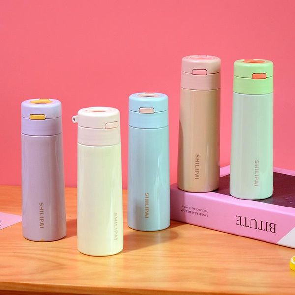 

water bottles girl is cute small mini vacuum portable to go with a cup of hidden handle insulation