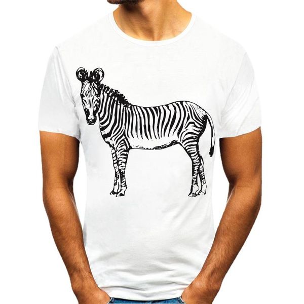 

men's t-shirts yt107 summer clothing short-sleeved t-shirt striped horse printing eu size loose men t shirt, White;black
