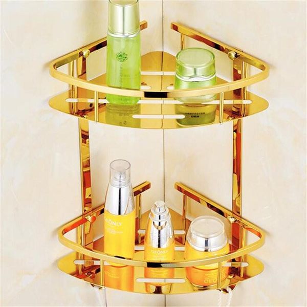 

bathroom shelves shelf 304 stainless steel bath shower rack caddy holder bolt inserting gold corner