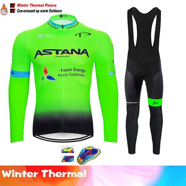 

racing sets winter fleece thermal cycling set team race uniform outdoor riding clothes men's long sleeve keep warm jersey, Black;blue