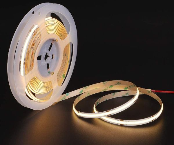 

strips ul-listed cob led strip lights 3000k cri80+ 16.4ft 5000lm dc24v/50w rope lights,decoration lighting flexible bendable tape