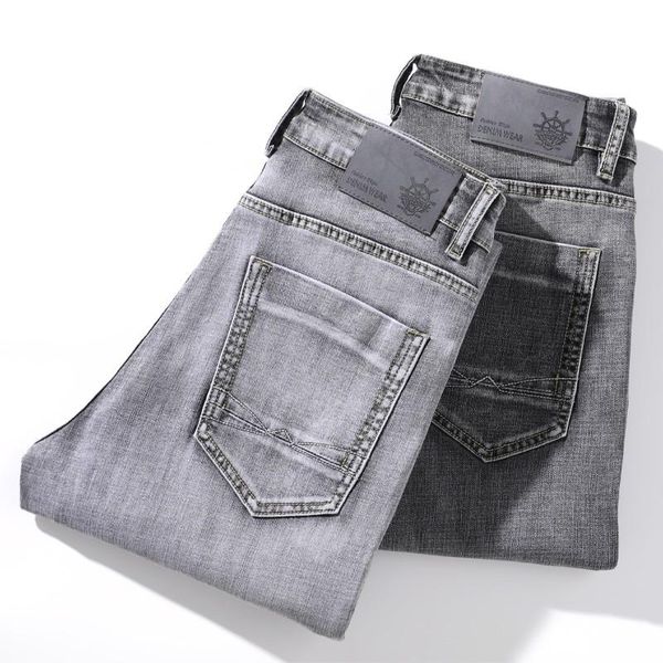 

men's jeans 2021 sulee brand classic blue advanced stretch loose straight cotton denim trousers male pants plus size