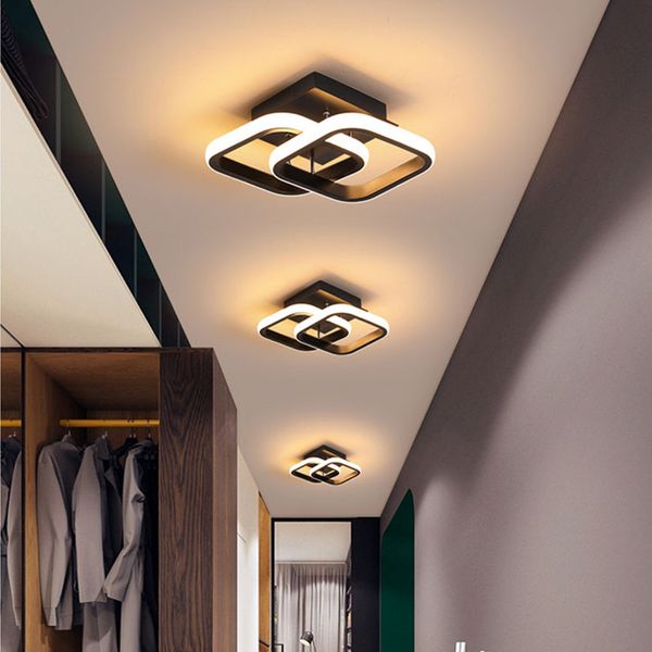 Plafoniere Mount Modern Led Chandelier Decoraction Lampadari bianchi neri Illuminazione per soggiorno Camera da letto Apparecchi di illuminazione